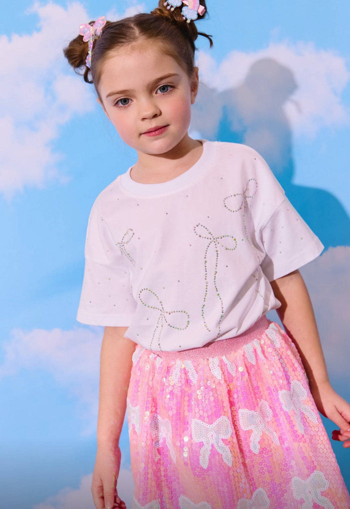 lola-new-arrival Crystal Bows T-shirt
