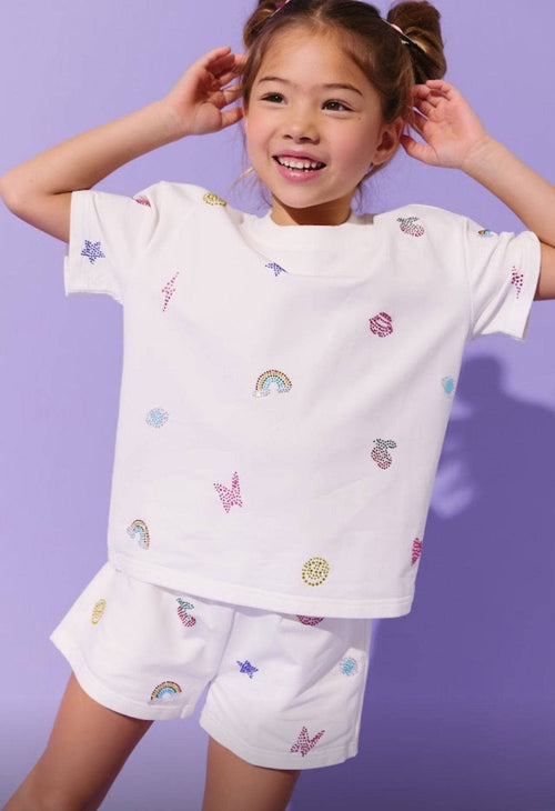 Lola + The Boys Crystal Doodle Short Set