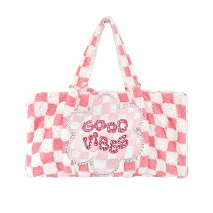 Lola + The Boys Crystal Good Vibes Plush Duffle Bag