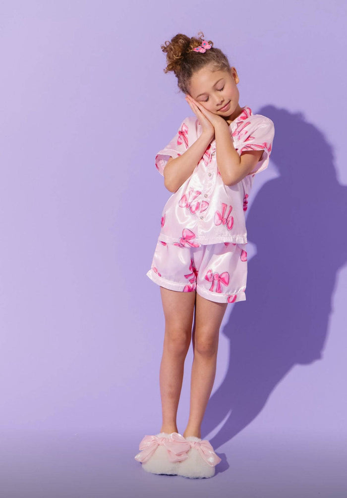 lola-new-arrival Cutie Bow Silky Short Set