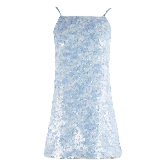 Lola + The Boys Dress Blue Mini Paillette Dress