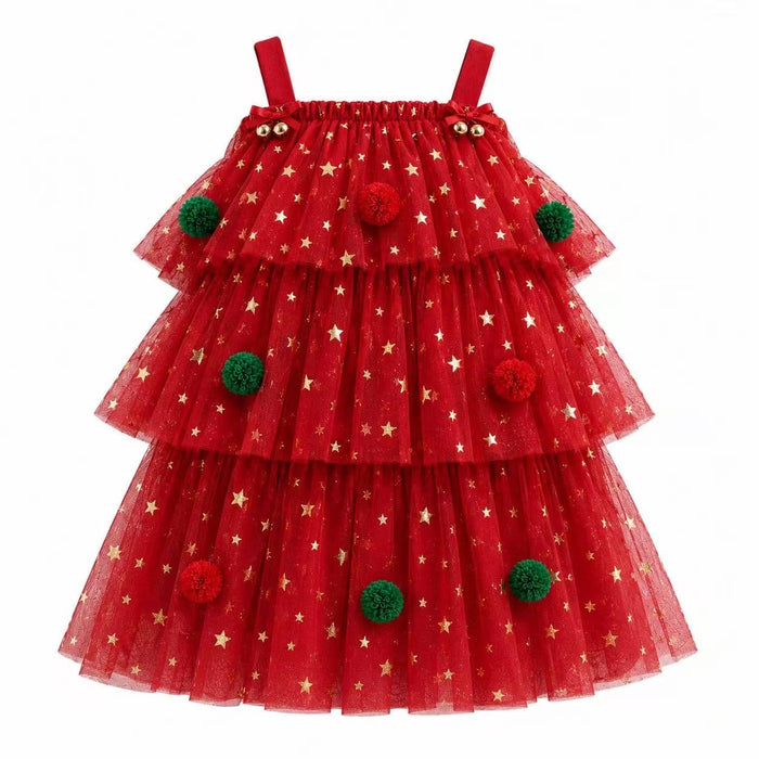 Lola + The Boys Dress 2 / Red Christmas Starry Tulle Dress