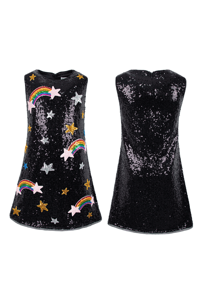 Lola + The Boys Dress Cosmic Rainbow Shimmer Dress
