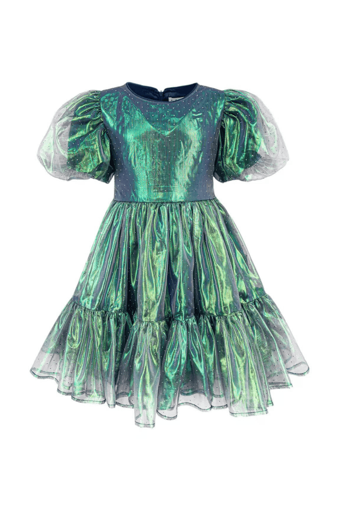 Lola + The Boys Dress Crystal Green Hologram Dress