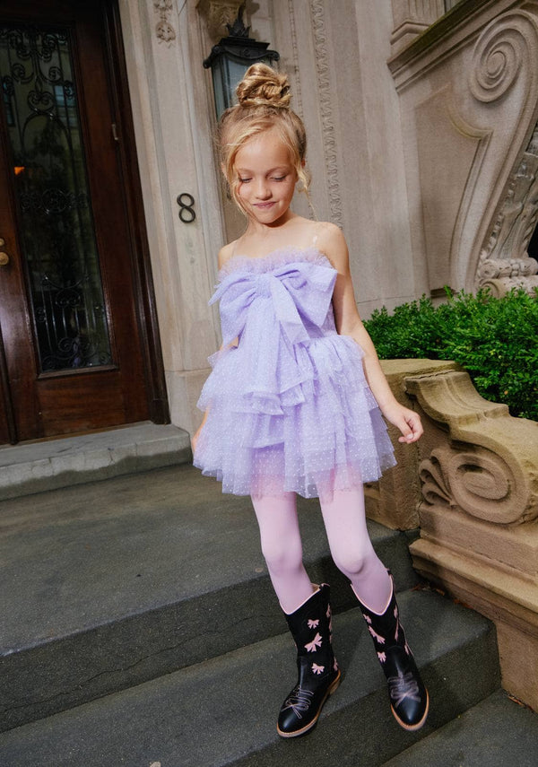 white christmas dresses Dream Bow Mini Tulle Dress, Lavender / 8