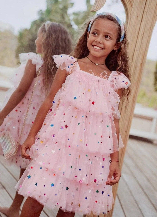 Pleiades Designs Pink Star Sparkle and Shine Tulle Dress size orders 8y