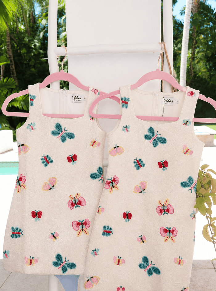Lola + The Boys Dress Hand-Beaded Butterfly Dress