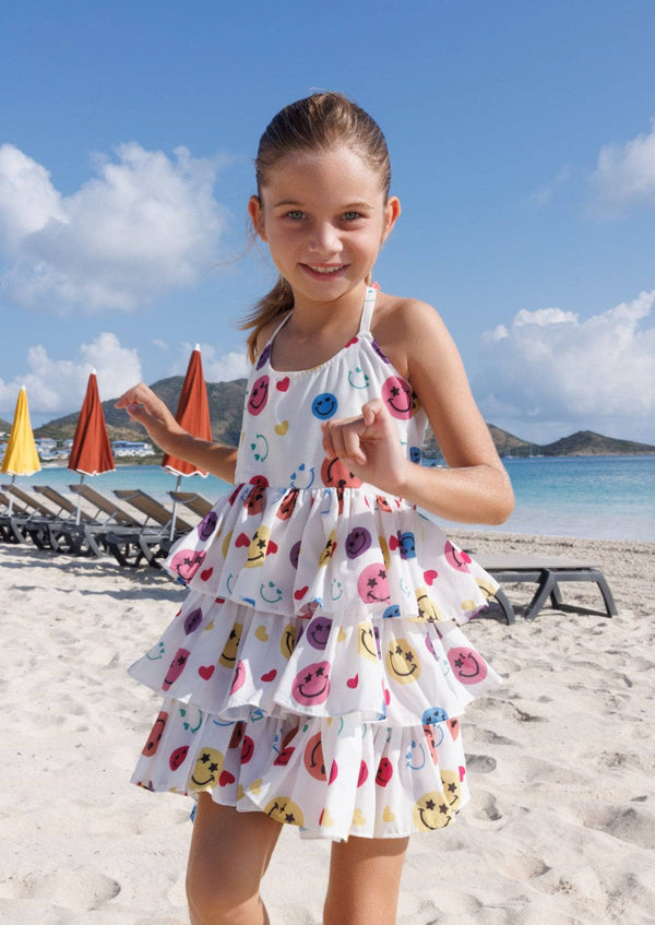 rainbow summer dresses Wholesale Prism Sun Dress flowing large hem Summers Rainbow Swirl Dress for