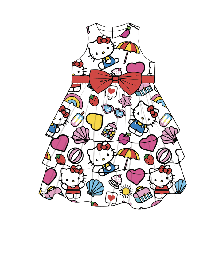 Lola + The Boys Dress Hello Kitty Summer Ruffle Dress