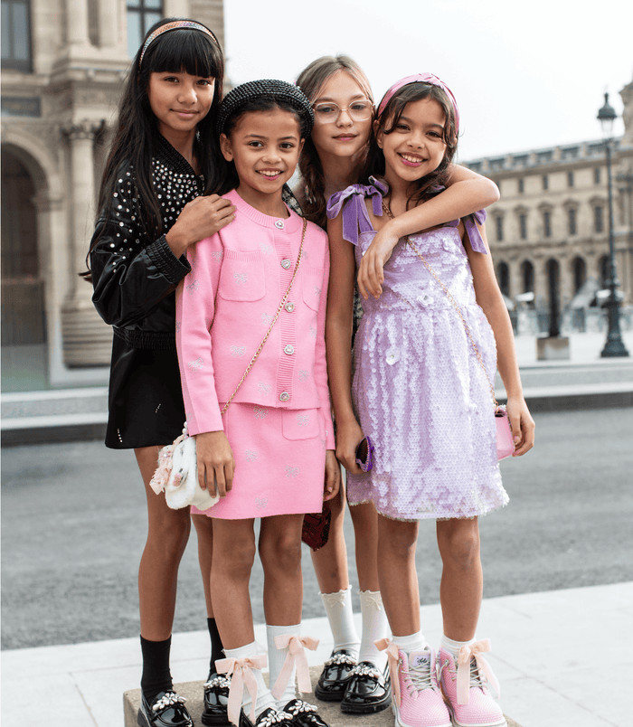 Lola + The Boys Dress Lavender Daisy Sequin Dress