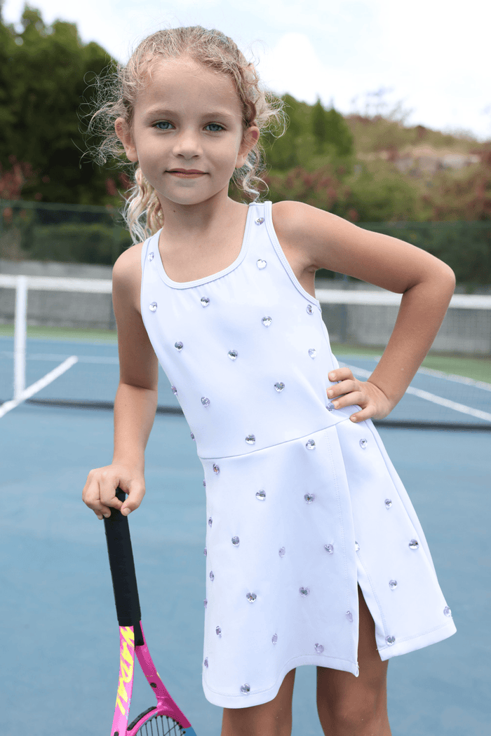 Lola + The Boys Dress 2 Lavender Heart Scuba Tennis Dress