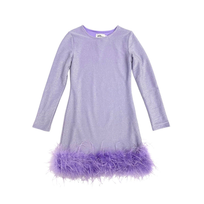 lola-new-arrival Dress Lavender Shimmer Feather Dress