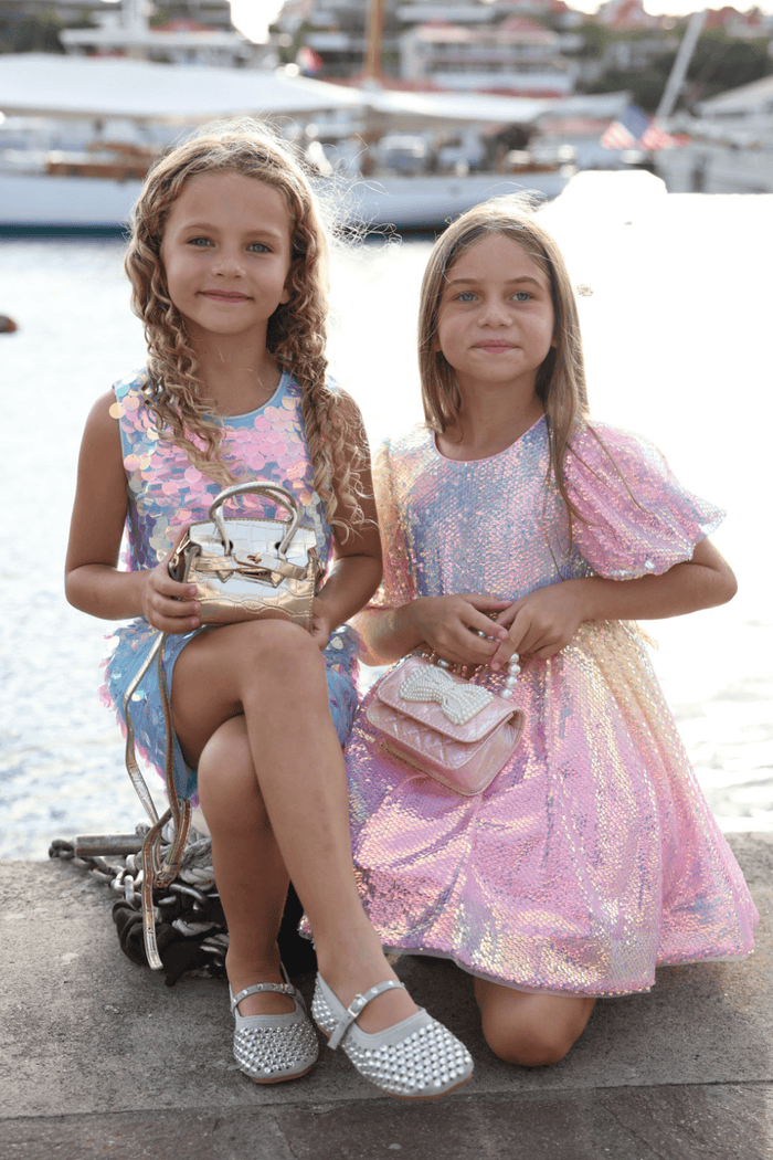 Lola + The Boys Dress Ombre Sunset Sparkle Party Dress