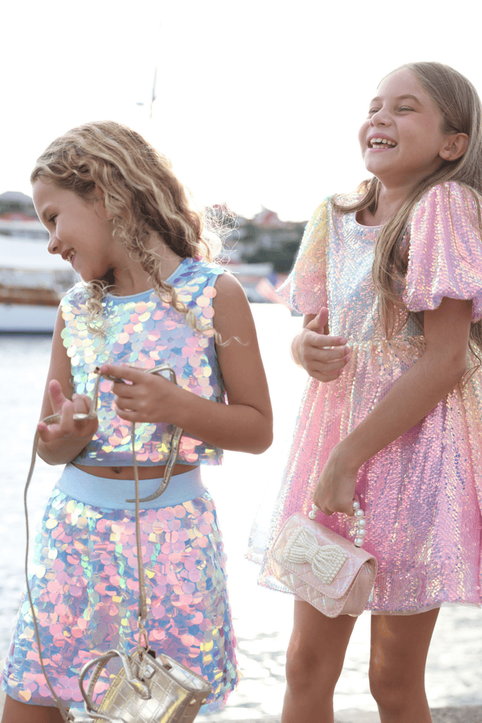 Lola + The Boys Dress Ombre Sunset Sparkle Party Dress
