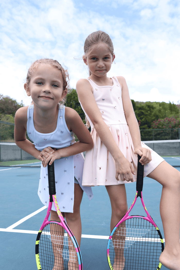 Lola + The Boys Dress Peach Heart Scuba Tennis Dress