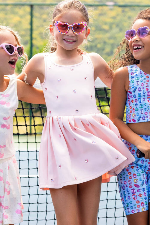 Lola + The Boys Dress 2 Peach Heart Scuba Tennis Dress