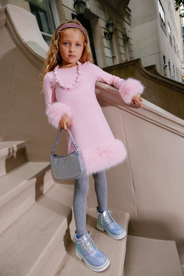 pink fur dress Lola + The Boys Penelope Dress, 2