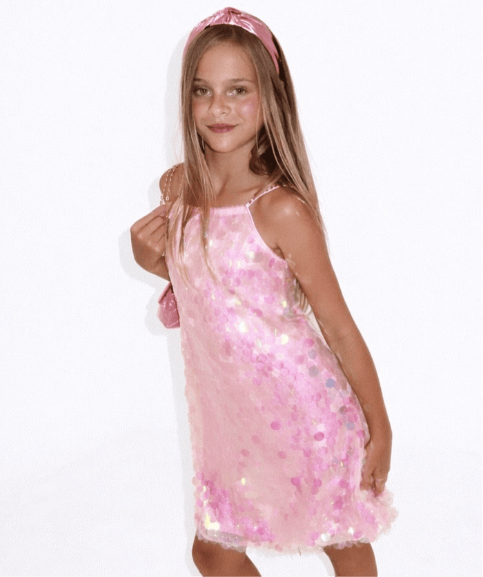 Lola + The Boys Dress Pink Magic Paillette Dress