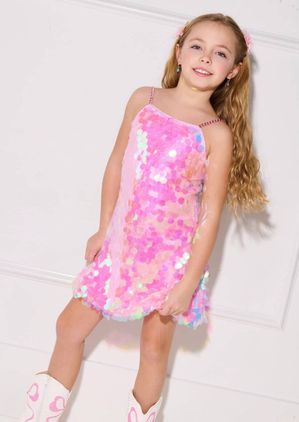pink paillette dress Lola + The Boys Pink Magic Paillette Dress, 14