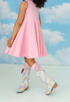 Lola + The Boys Dress Pink Rainbow Gems Tank Dress