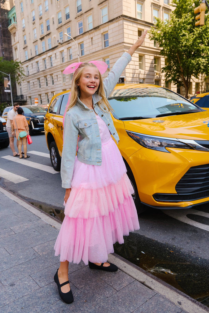 Lola + The Boys Dress Pink Taylor Shimmer Tulle Party Dress