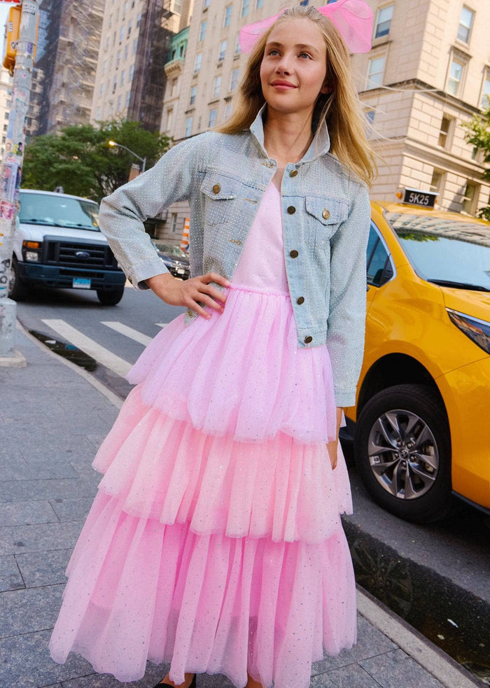 Lola + The Boys Dress Pink Taylor Shimmer Tulle Party Dress