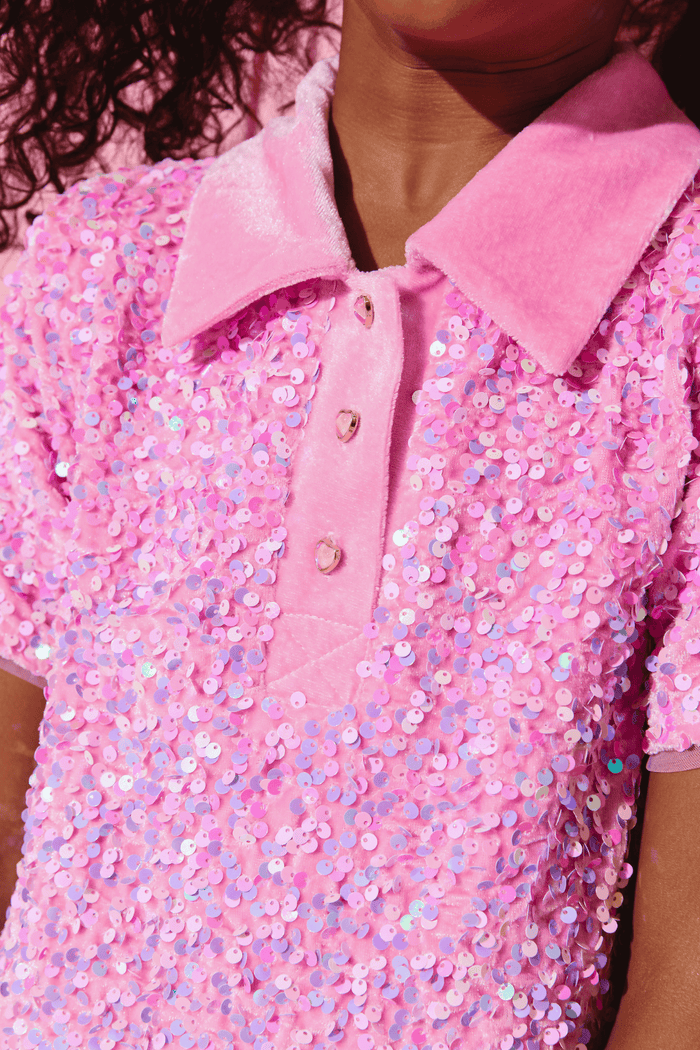 Lola + The Boys Dress Preppy Soft Sequin Dress