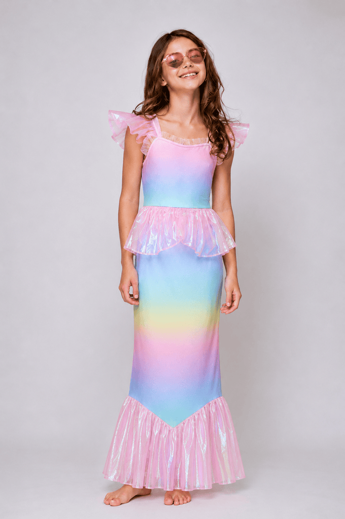 Lola + The Boys Dress Rainbow Ombre Mermaid Costume