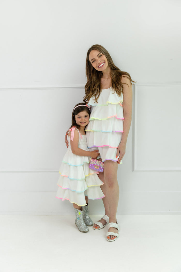 lola-new-arrival Dress Rainbow Tiered Bow Dress