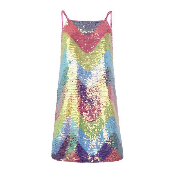 rainbow sequin bodycon dress Sequin Long Sleeve Dress in Rainbow Chrome