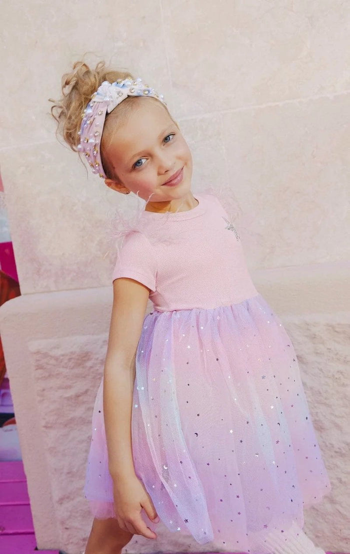 Lola + The Boys Dress Shining Star Feather Tutu Dress