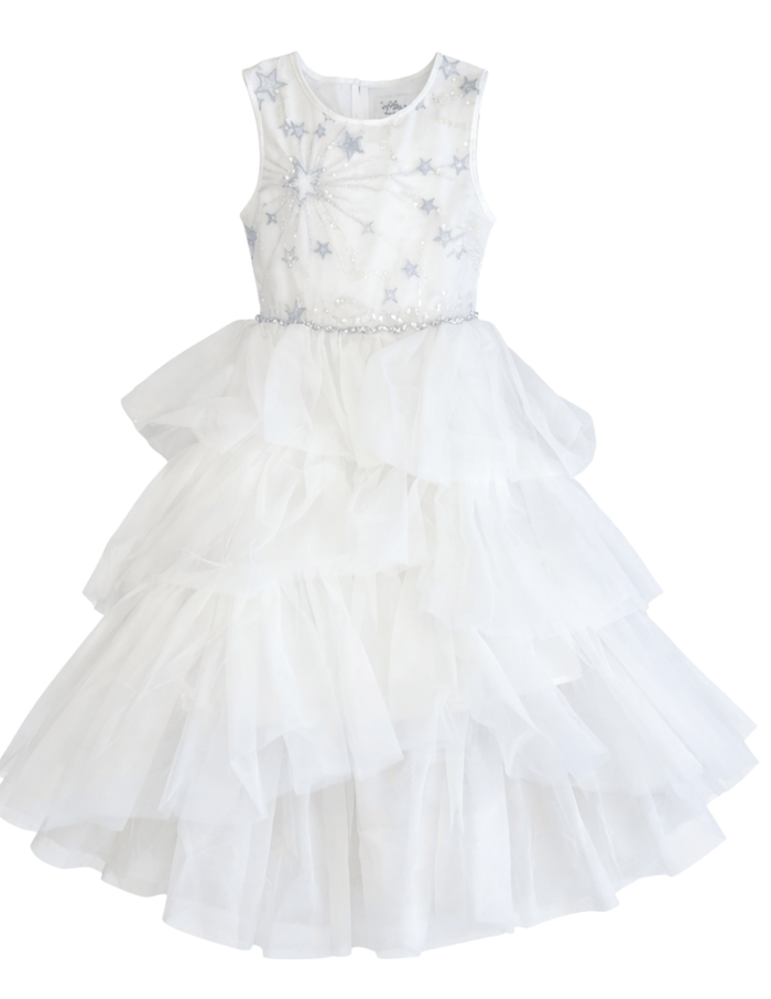 Lola + The Boys Dress Shooting Star Beaded Sparkle Tulle Dress
