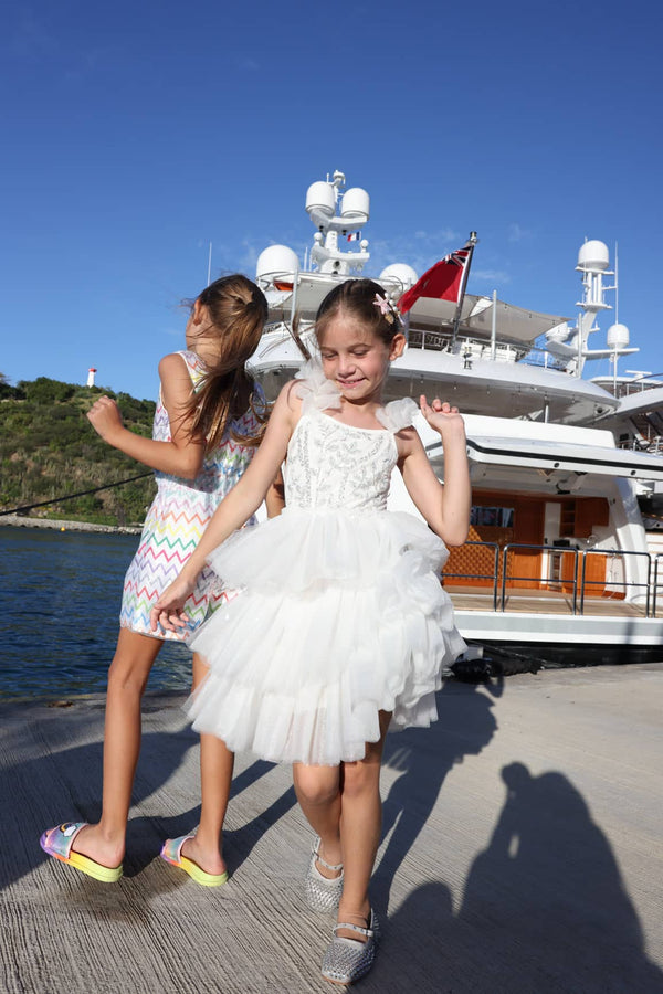 lola and the boys christmas tree dress Beaded Tulle Shimmer Starry tulle dress