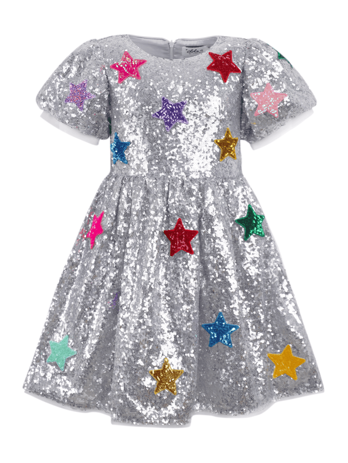 Lola + The Boys Dress 2 Sparkle Rainbow Star Dress