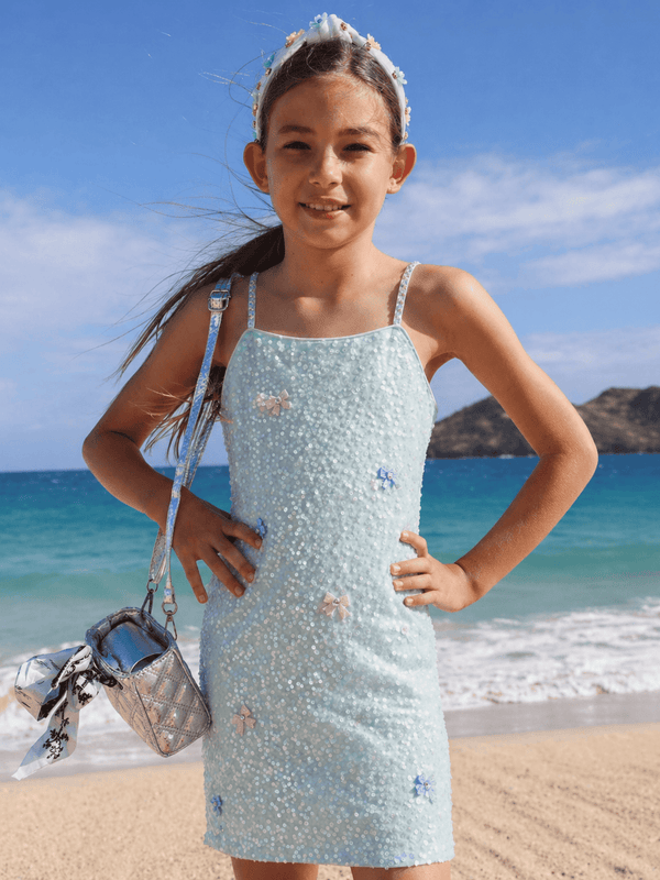 Lola + The Boys Stardust Bow Dress, Light Blue / 10