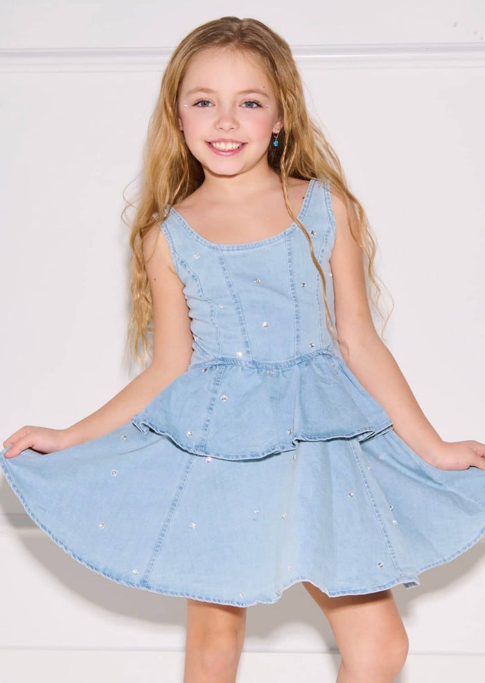 Lola + The Boys Dress Twinkle Denim Peplum Dress