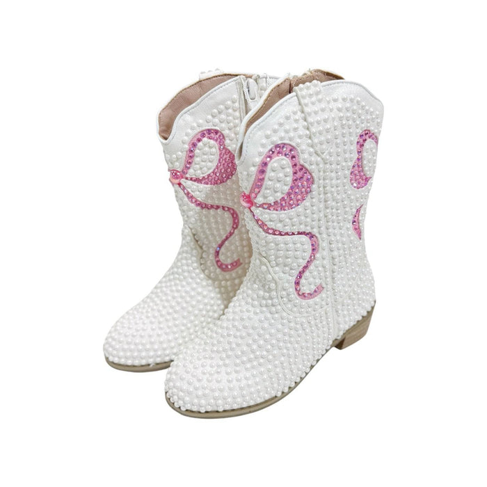 Lola-spring-25 Footwear Crystal Bow Cowgirl Boots