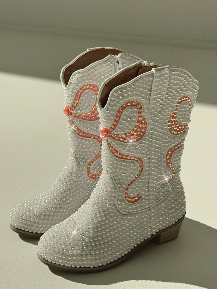 Lola + The Boys Footwear Crystal Bow Cowgirl Boots