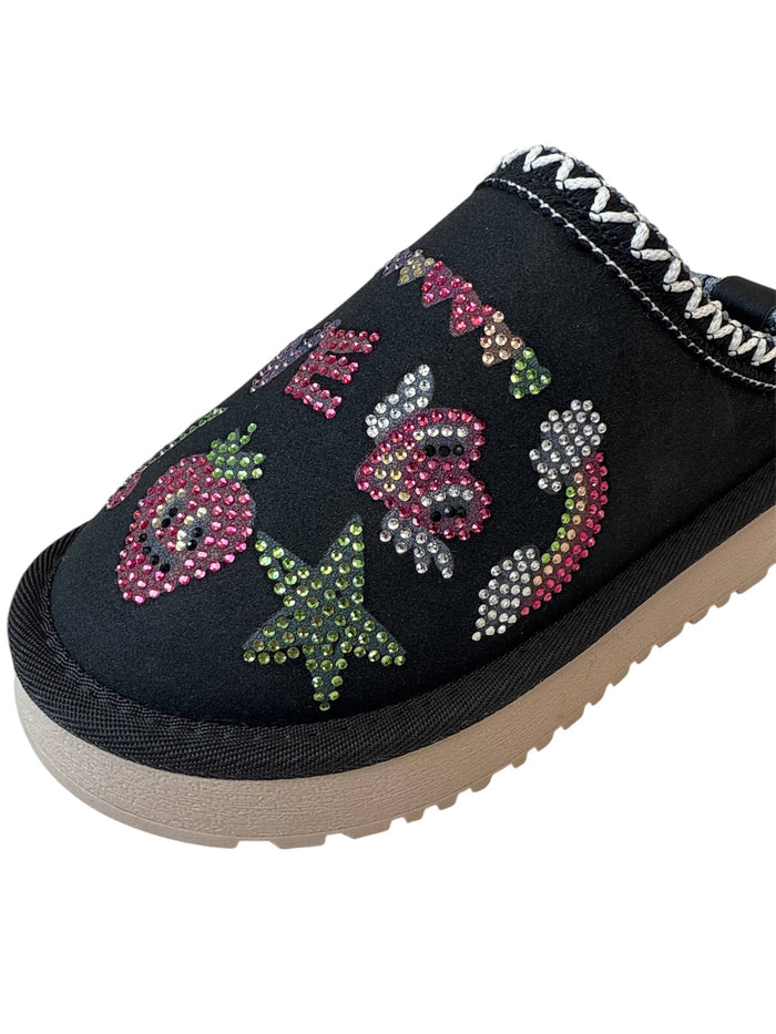 Lola + The Boys Footwear Crystal Doodle Sherpa Booties