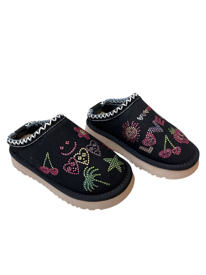 Lola + The Boys Footwear Crystal Doodle Sherpa Booties