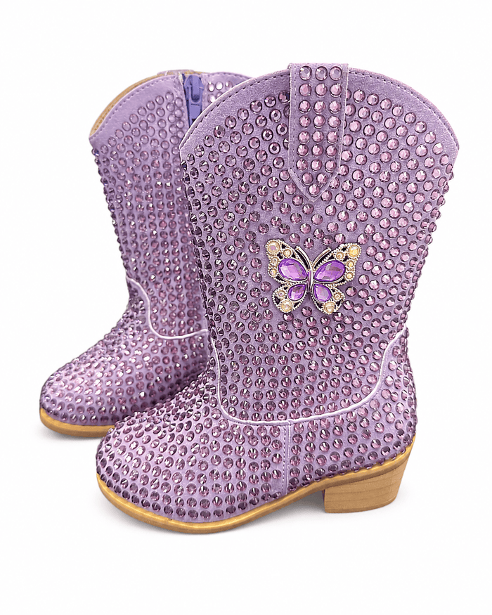 shoes Footwear Lavender Crystal Butterfly Cowgirl Boots