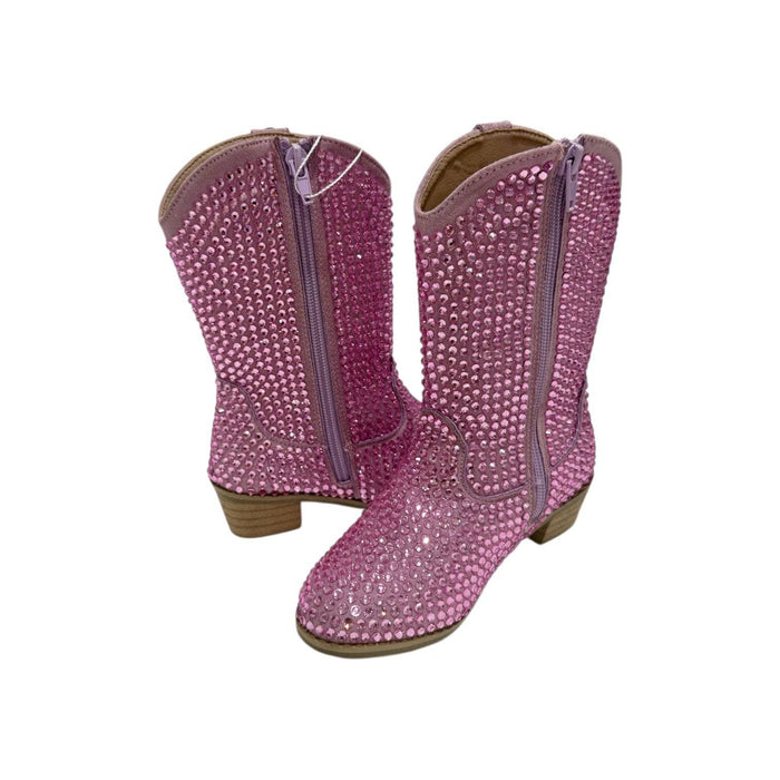 Lola-spring-25 Footwear Pink Crystal Cowgirl Boots