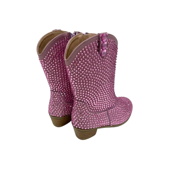 Lola-spring-25 Footwear Pink Crystal Cowgirl Boots