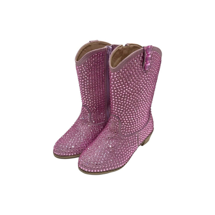 Lola-spring-25 Footwear Pink Crystal Cowgirl Boots