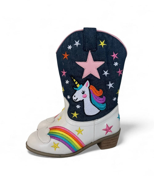 Lola + The Boys Footwear Rainbow Unicorn Cowgirl Boots