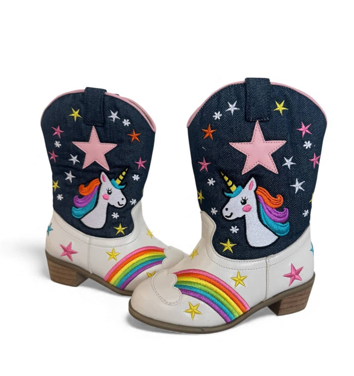 Lola + The Boys Footwear Rainbow Unicorn Cowgirl Boots
