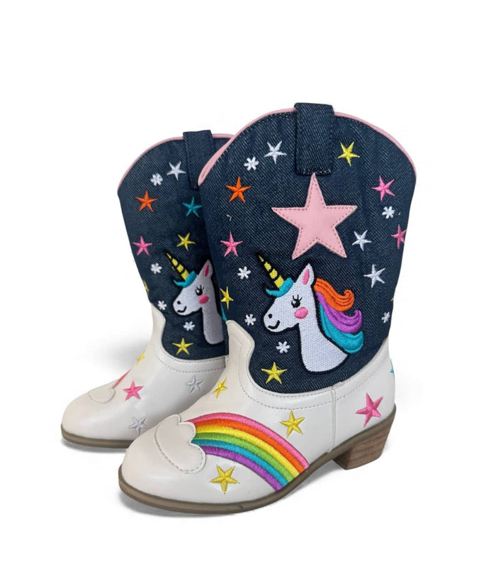 Lola + The Boys Footwear Rainbow Unicorn Cowgirl Boots