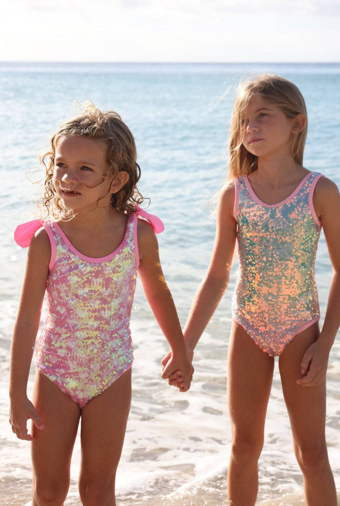 Lola + The Boys Full Hearts Sequin Swimsuit