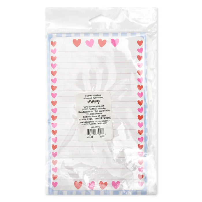 Lola + The Boys Gingham Hearts Foldover Cards