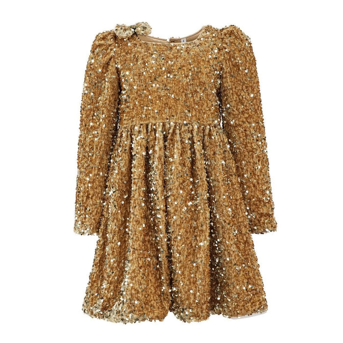 Lola + The Boys Golder Party Shimmer Dress